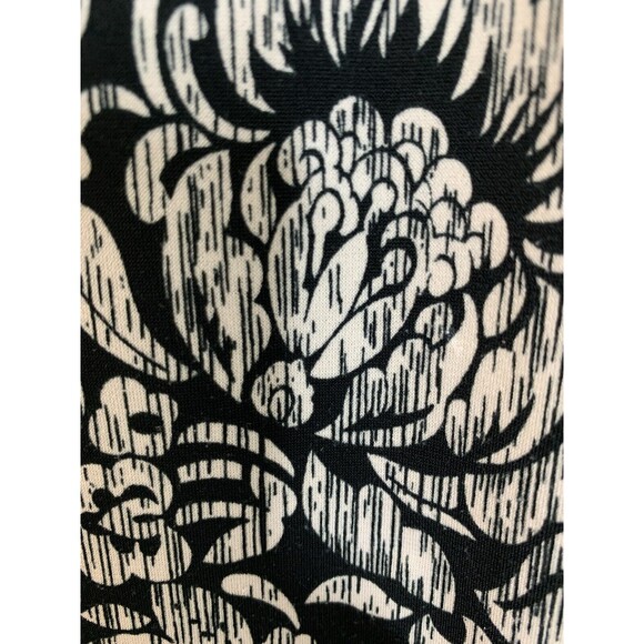 Chico's Blouse Damask Victorian Black White Soft Black 0 4 S (09) - Picture 3 of 9